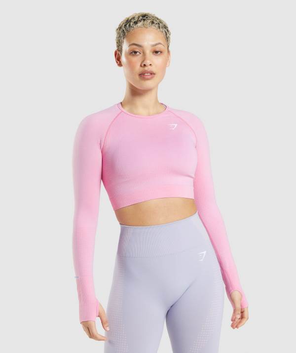 Damske Crop Top Gymshark Vital Seamless 2.0 Ruzove | UE6902543